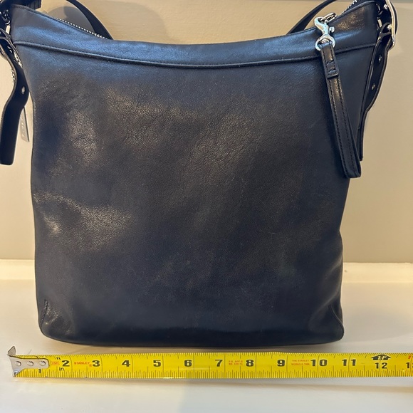 VINTAGE COACH 9188 BLACK LEATHER SHOULDER BAG - Picture 4 of 7